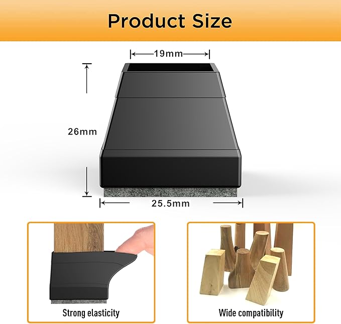 Square Chair Leg Protectors for Hardwood Floors - Image 2
