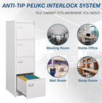 PEUKC 4-Drawer File Cabinet, 16.3" Deep Vertical Filing Cabinet - Image 6