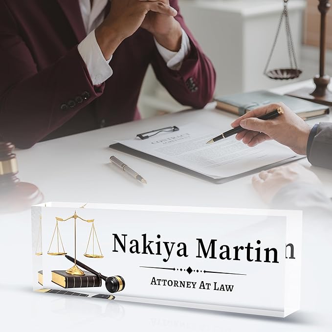 Personalized Name Plate for Desk Custom Acrylic Desk Name Plate Custom Employee - Image 2