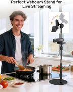 Webcam Tripod Stand for Desk Height Adjustable & 360° Swivel Webcam Mount - Image 7