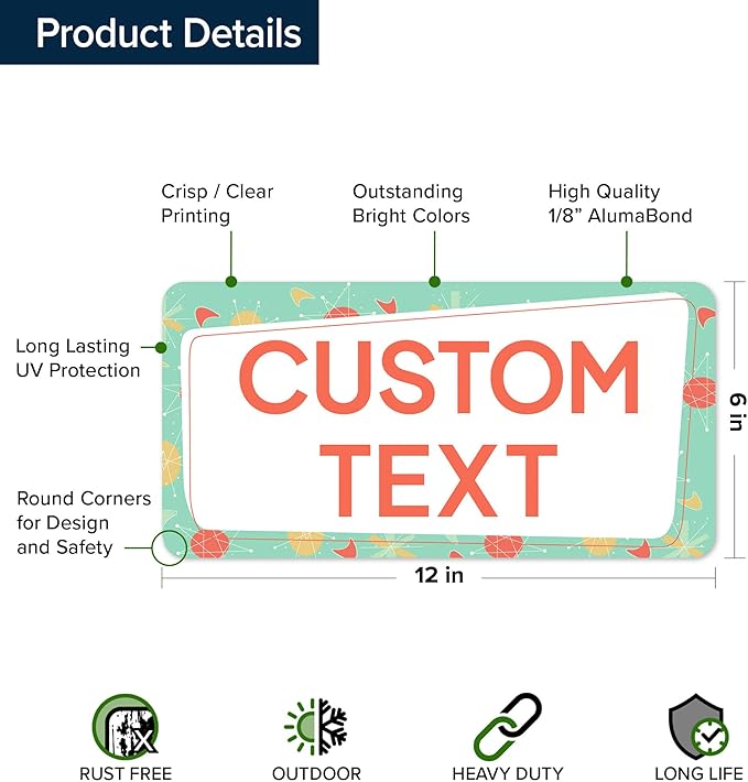 Custom Sign, Custom Street Sign, 11 Font Colors, 13 Font Styles, 4 Hole Options - Image 6