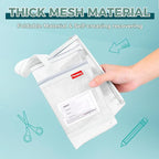 Pendancy Mesh Zipper Pouch A3 Size, Large Double Pocket Lightweight Nylon - Image 3