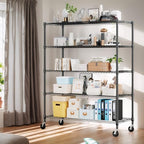 Himimi 82" H Storage Shelves 5 Tier Metal Shelving Adjustable Wire Shelf - Image 4