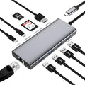 USB C HUB Dongle, 10-in-1 USB C Adapter Docking Station by SZPACMATE