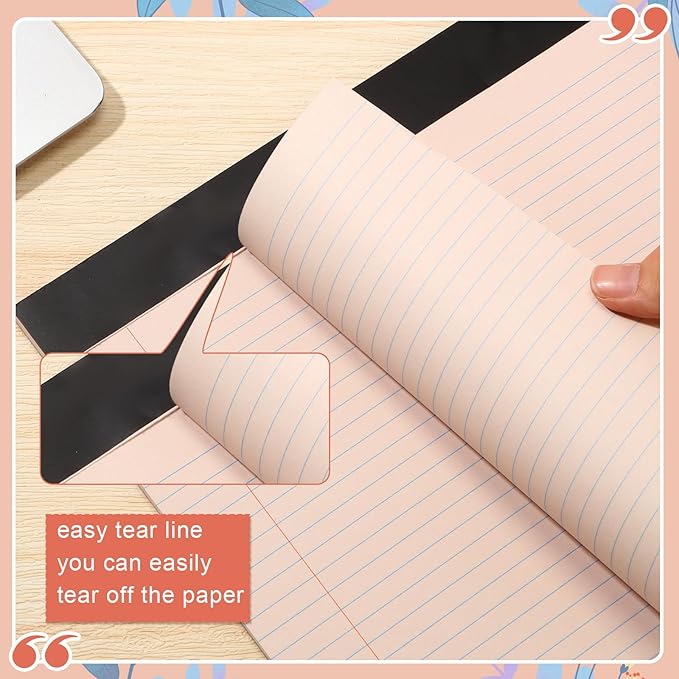 Lincia 6 Pcs 11" x 9.5" Legal Pads College Ruled Notepad Landscape Notebook - Image 4
