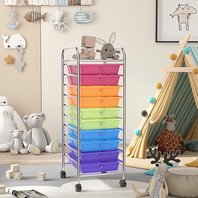 GLACER 10 Drawers Rolling Cart, Storage Cart - Image 9