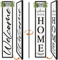 Double-sided Welcome to Our Home Wooden Sign Stand by Unknown