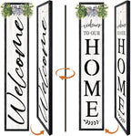 Double-sided Welcome to Our Home Wooden Sign Stand by Unknown