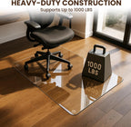 VASUHOME Heavy-Duty Tempered Glass Chair Mat, 31 x 48 Inch Large Office Floor Mat for Carpet or Hardwood Floors, 1/5" Thick with 12 Anti-Slip Pads