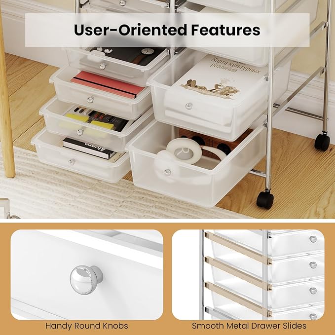 Giantex 15 Drawer Rolling Cart - Image 9