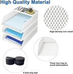 Natwind 3-Tier Stackable Paper Tray, Metal Mesh Desktop Organizer, Paper Sorter - Image 3