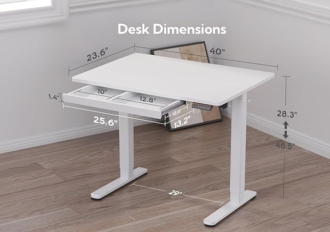 Claiks Standing Desk with Drawers, Stand Up Electric Standing Desk Adjustable - Image 3