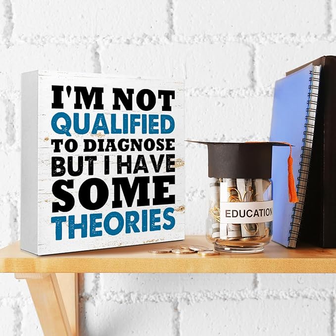 WUZYOU I'm Not Qualified To Diagnose Wood Block Sign Desk Decor, Inspirational - Image 4