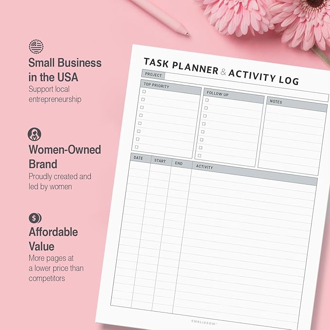 Task Planner & Tracker 8.5 x 11 Tear-Off 70 Sheet Planner Pad – Project - Image 8