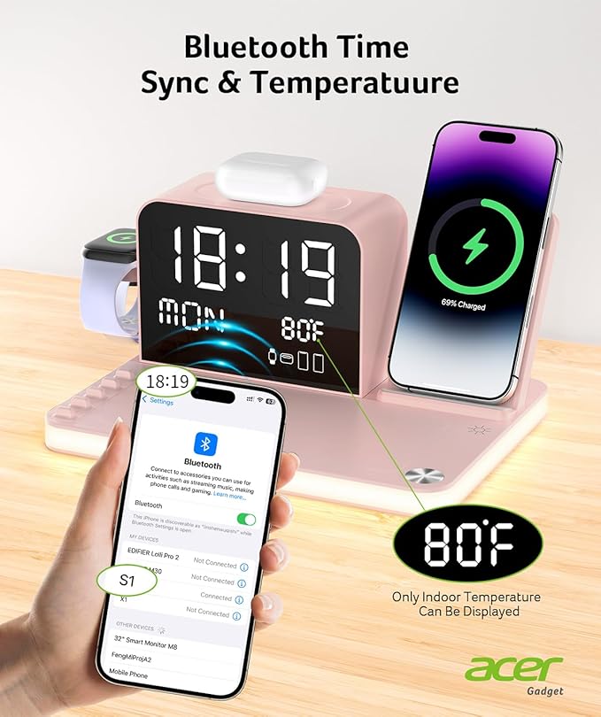 Acer 7-in-1 Wireless Charging Station - 30W Fast Wireless Charger - Image 7