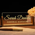 Desk Name Plate Personalized, Custom Office Light Up Name Plate by Ueedklaayy