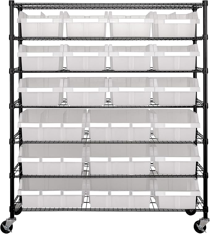 Seville Classics Heavy Duty NSF Bin Rack Solid Steel Wire Shelving Storage Unit - Image 7