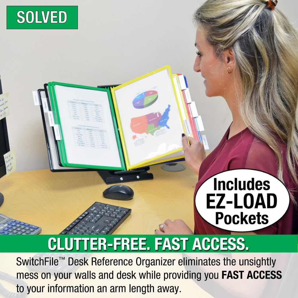 ultimate office switchfile 10-pocket reference display organizer color, close-up detail