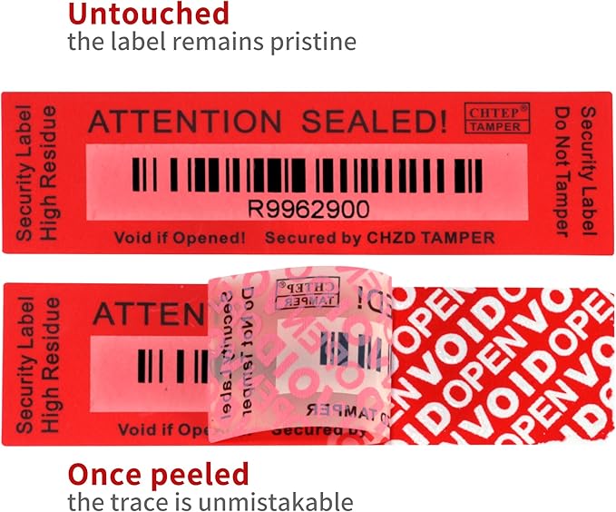 ChtepTamper 100 Pieces Total Transfer Tamper-Evident Stickers Security Labels - Image 3