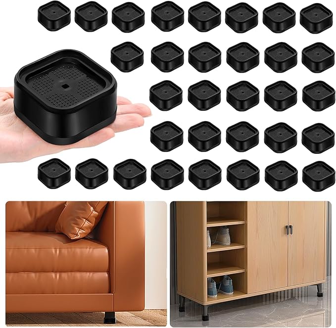 shouwuhho 32 Pack Furniture Risers Adjustable Bed Risers Heavy Duty Lifts by EnjoyLifeEnjoyHappiness