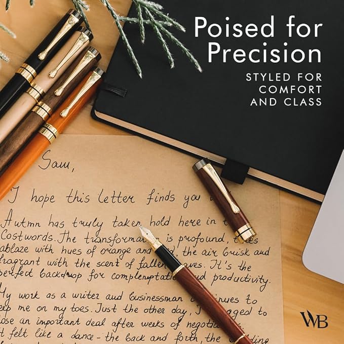 Wordsworth & Black Fountain Pen Set, Luxury Bamboo Wood - Image 6