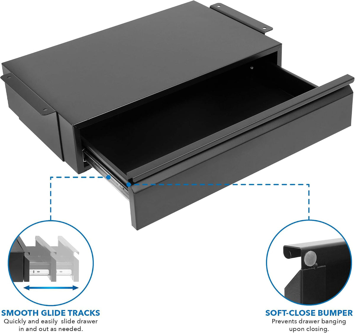 Mount-It! Under Desk Pull-Out Drawer, Steel, 20.2 x 12.2 in, 11 lb Capacity