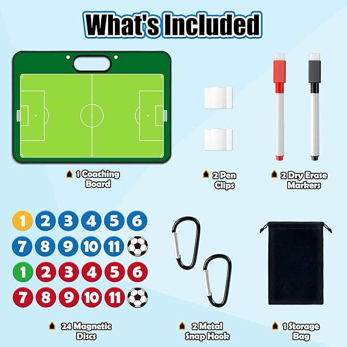 Torlam Magnetic Dry Erase Coach Board, Basketball Coaching Clipboard - Image 7