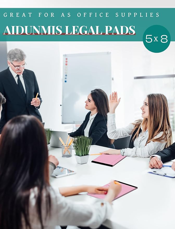 Aidunmis 7pcs Small Note Pads 5x8 Legal Pads Pink Notepad 5x8 College Ruled - Image 6
