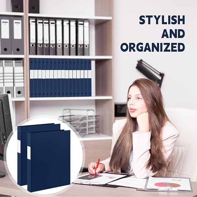 Henoyso 16 Pcs 3 Ring Binder 0.5 Inch Round Fits Letter Size 8.5'' x 11'' Paper - Image 6