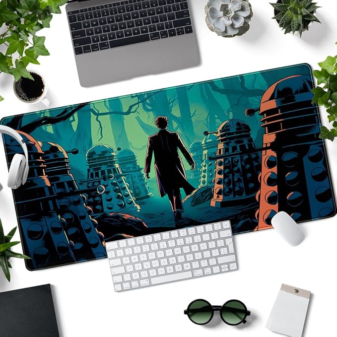 Mechanical Cattle Adventure Anime Desk Pad Mat Game Playmat Black Mousepad - Image 2
