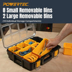 POWERTEC Small Parts Organizer & Tool Box – 10 Compartments, IP65 Water & Dust - Image 3