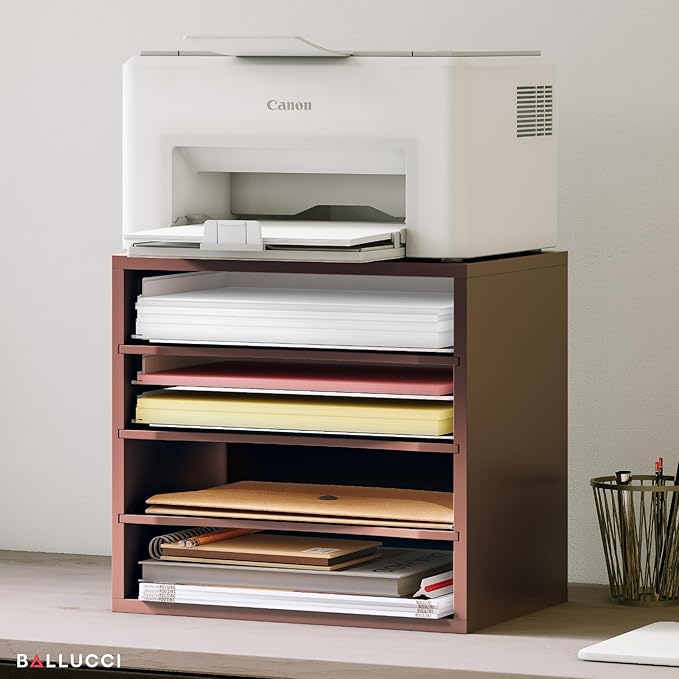 Ballucci 4-Tier Paper Organizer, Desk File Organizer, Stackable Letter Tray - Image 7