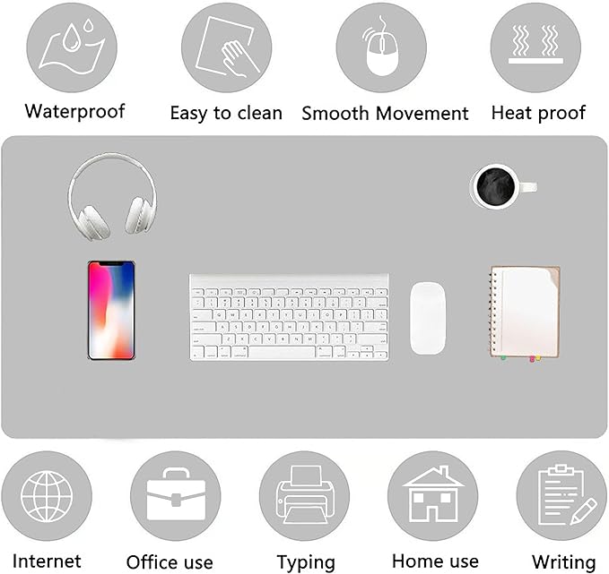 PU Leather Desk Pad Protector Gaming Mouse Pad Non Slip Desk Mat - Image 5