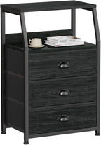 Furnulem Black Night Stand, Small Dresser by Furnulem