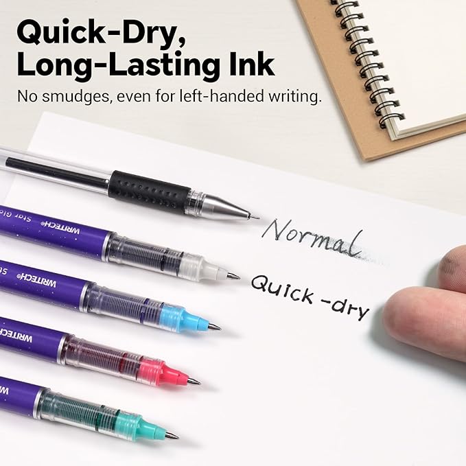 WRITECH Liquid Ink Rollerball Pens: 8ct Assorted Colors Fine Point Tip 0.7mm - Image 4