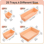 Vtopmart 25 PCS Plastic Drawer Organizers Set, 4-Size Versatile Bathroom and - Image 2