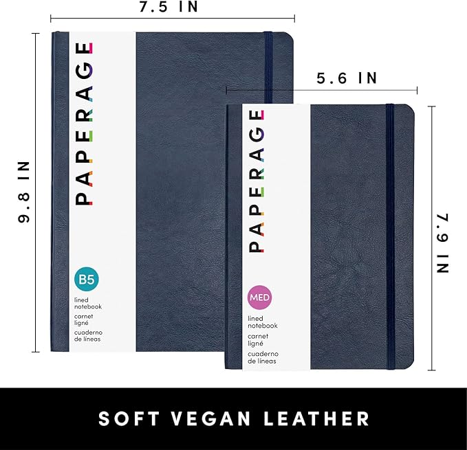 PAPERAGE Softcover Lined Journal Notebook, 160 Pages, Medium College Ruled - Image 2