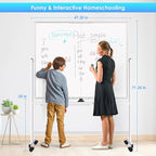 maxtek Rolling Whiteboard, 48x48 Large Magnetic White Board - Image 4