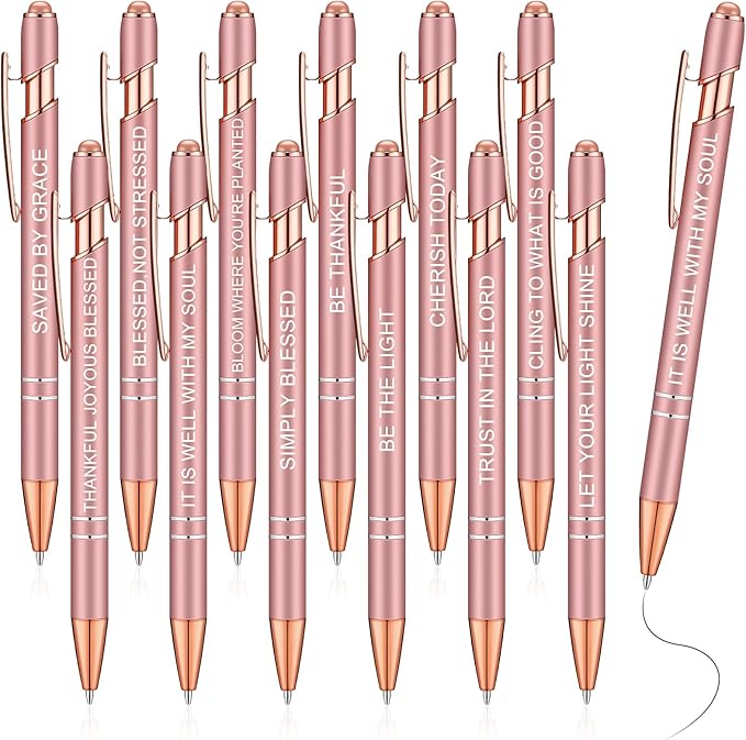 Zonon 12 Pcs Inspirational Pens Bulk Funny Ballpoint Pen by Zonon