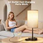 zjojo table lamp set of 2, 13.8" bedside, front angle view