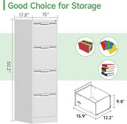 4-Drawer File Cabinet with Lock, Metal Vertical Filing Cabinets - Image 3