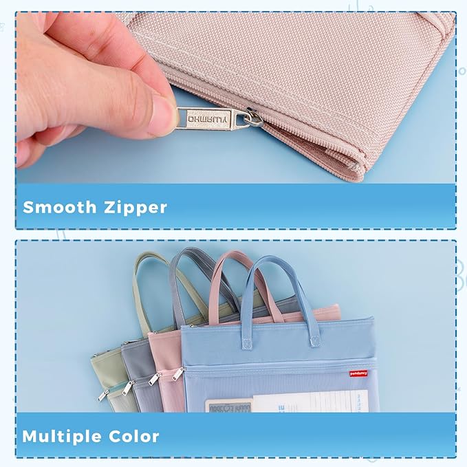 Pendancy Mesh Zipper Pouch A3 Size, Large Double Pocket Waterproof File Bag - Image 5
