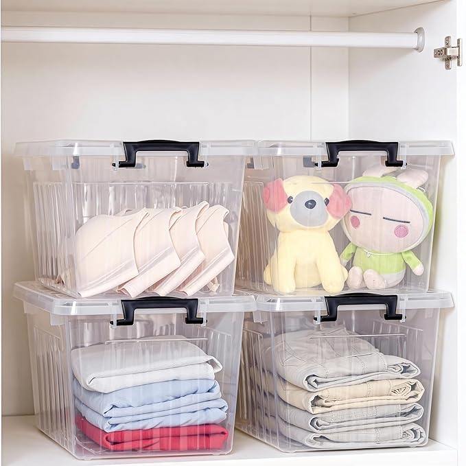 Citylife 22 QT Clear Plastic Storage Bins - Image 5