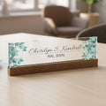 ARTBLOX | Office Personalized Name Plate Leaf V4 Design On Clear Acrylic Glass by Artblox