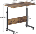 dlandhome 31.5 inches rolling desk with wheels adjustable shown in use