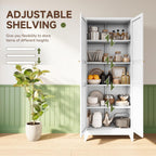 letaya 75" h metal storage cabinet with 2, front angle view