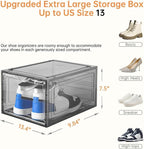 Clemate Upgraded X-Large Shoe Storage Box, 12 Pack, Shoe Box Clear Plastic - Image 4