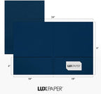LUXPaper 9" x 12" Presentation Folders | Two Pocket | Nautical Blue Linen | - Image 3