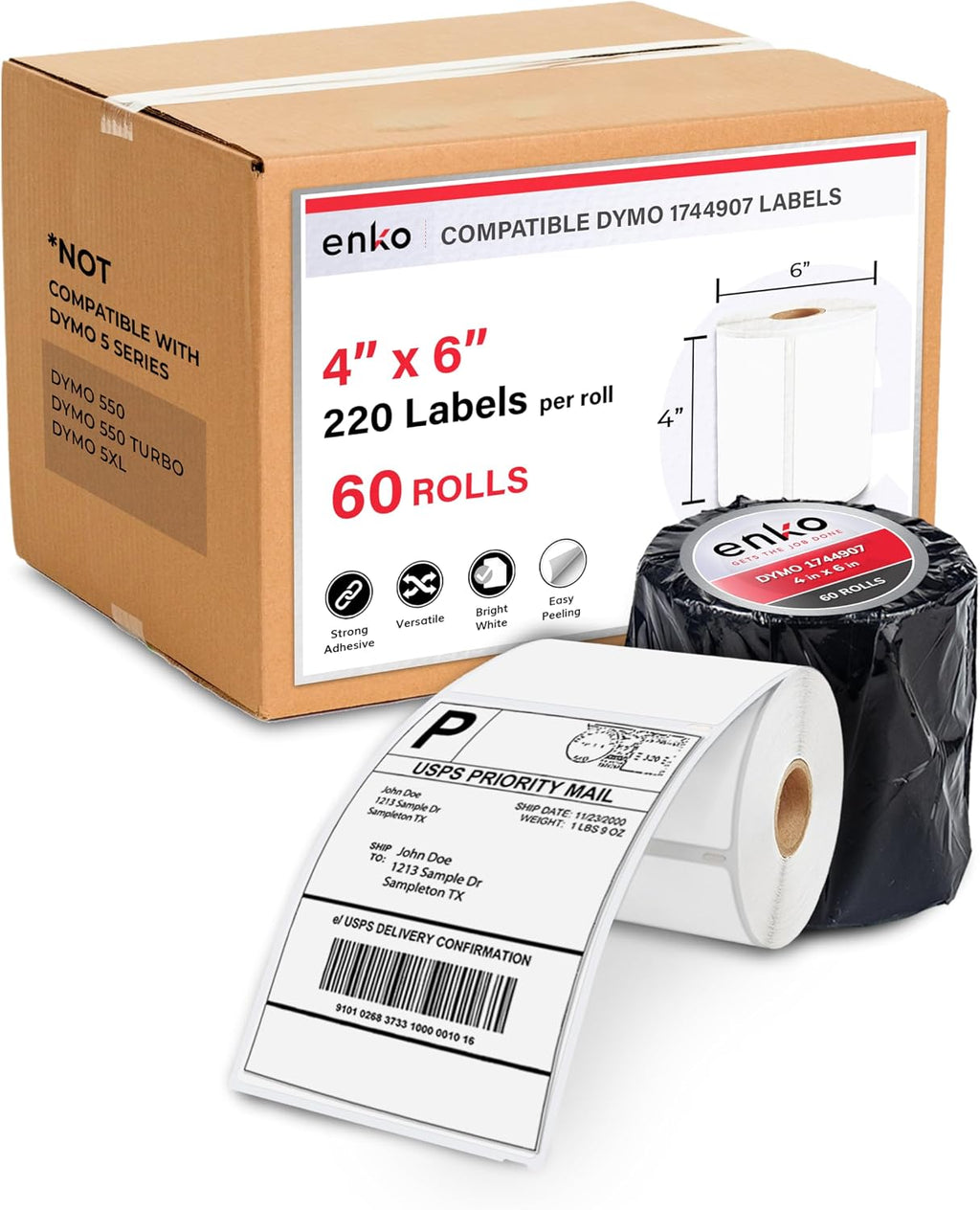enKo Compatible Zebra 4x6 Label and Dymo Labels 1744907