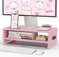 BONTEC Wooden Monitor Stand Riser, 2-Tier Desk Shelf by BONTEC